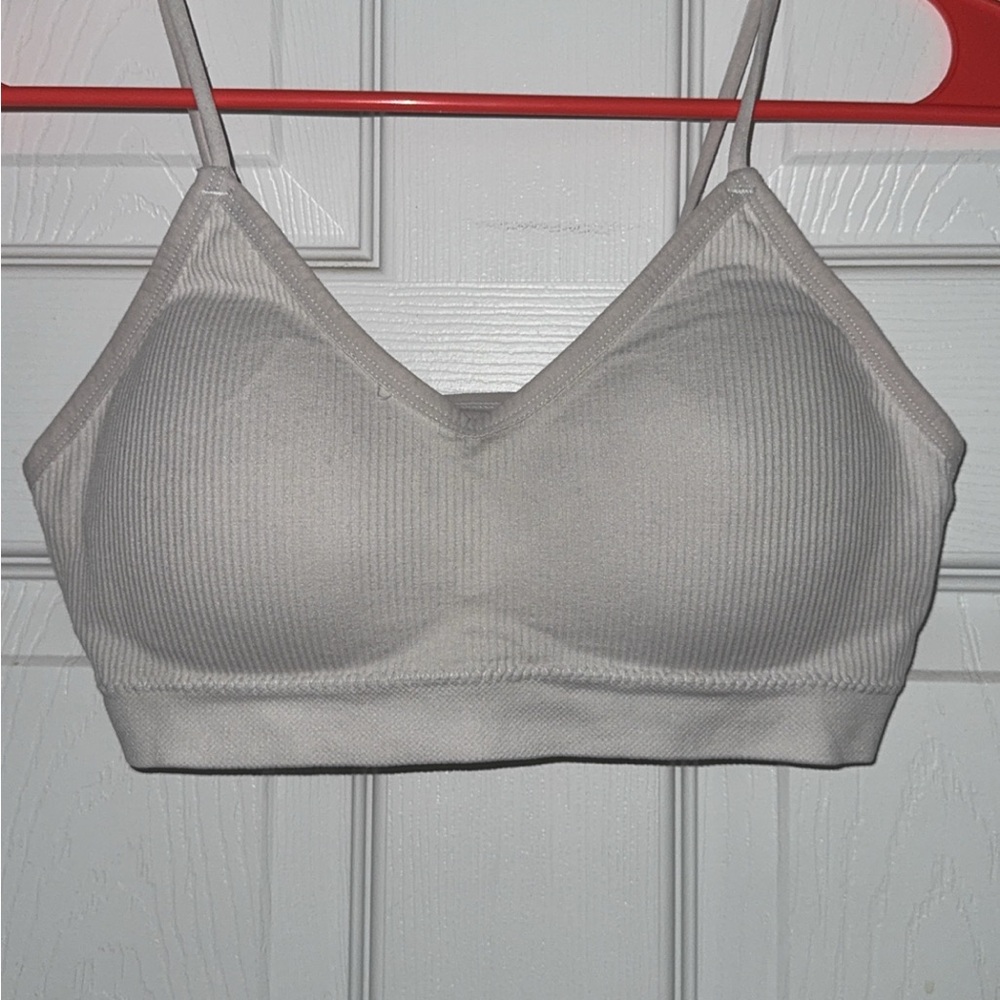 Women's Gray Ribbed Bralette